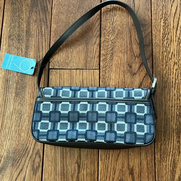 NWT Nine West Small Denim and Brown Purse - Picture 2 of 6